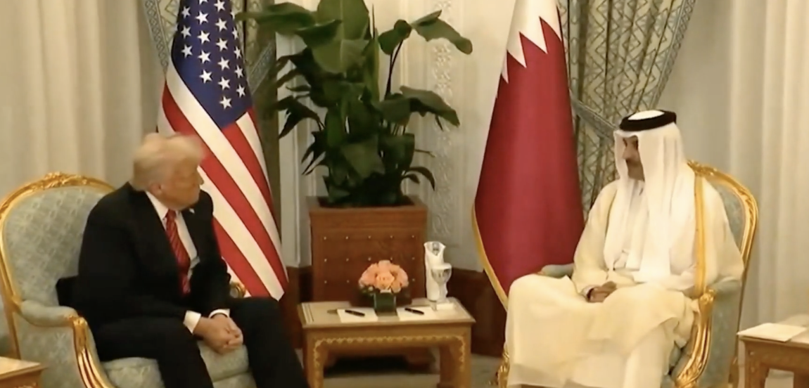 Trump gets 8-fighter jet escort as Air Force One arrives in Qatar